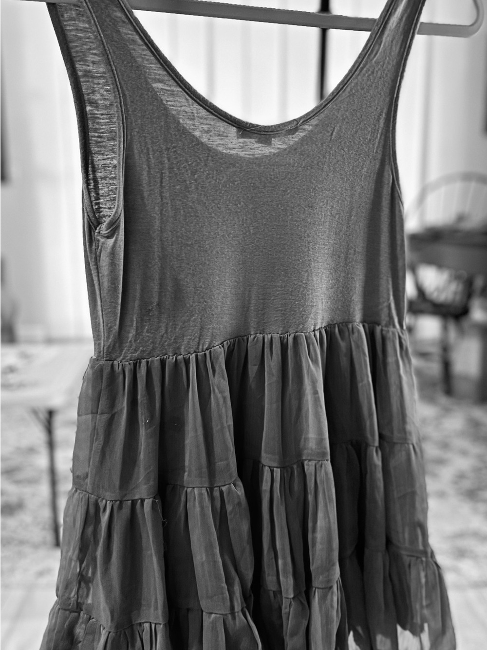 ALYTHEA Tiered Mini tunic in Gray Size Medium